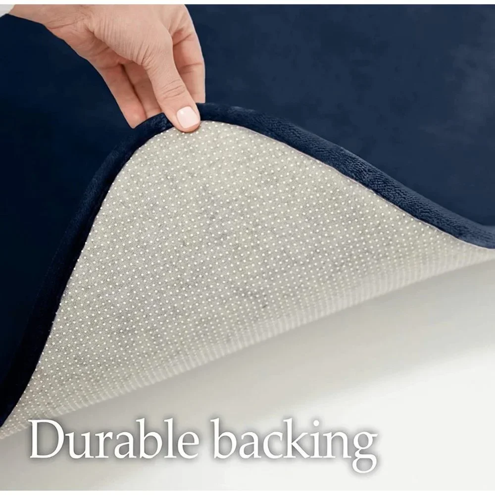 lalaLOOM Thick Memory Foam Bath Rug, Luxurious Velvet Topside Plush Bathroom Rug